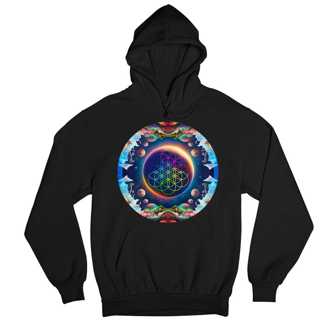 coldplay kaleidoscopic dreams hoodie hooded sweatshirt winterwear music band buy online united states of america usa the banyan tee tbt men women girls boys unisex black
