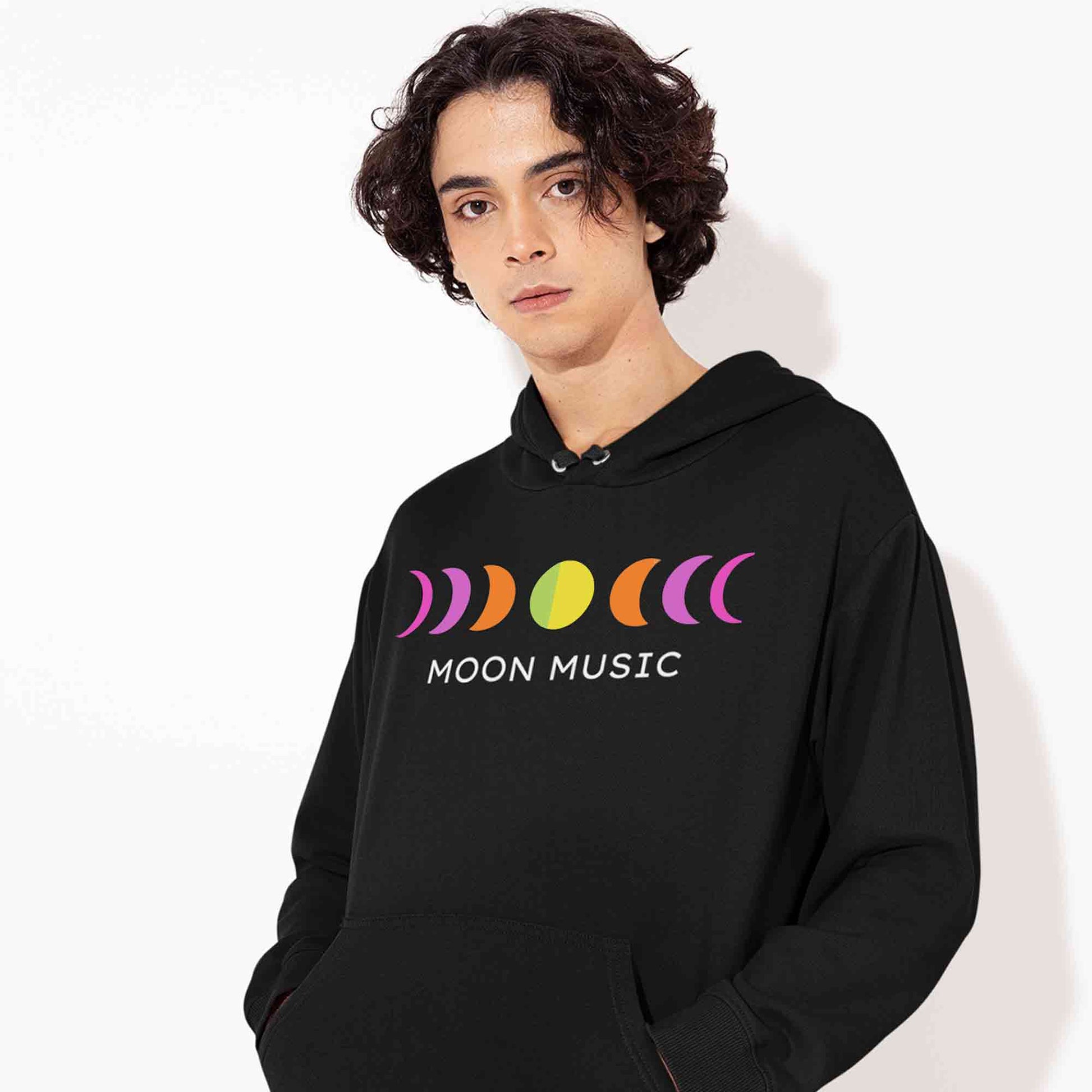 coldplay inspired moon music hoodie hooded sweatshirt winterwear music band buy online united states usa the banyan tee tbt men women girls boys unisex black