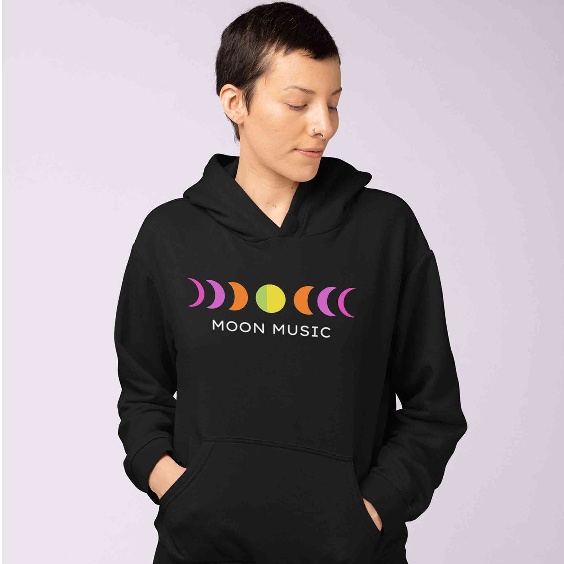 coldplay inspired moon music hoodie hooded sweatshirt winterwear music band buy online united states usa the banyan tee tbt men women girls boys unisex black