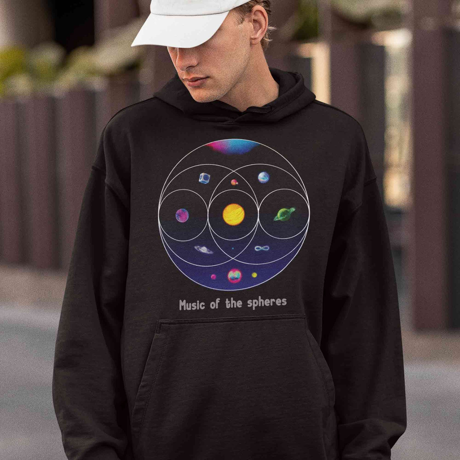 coldplay music of the spheres hoodie hooded sweatshirt winterwear music band buy online usa united states of america the banyan tee tbt men women girls boys unisex black