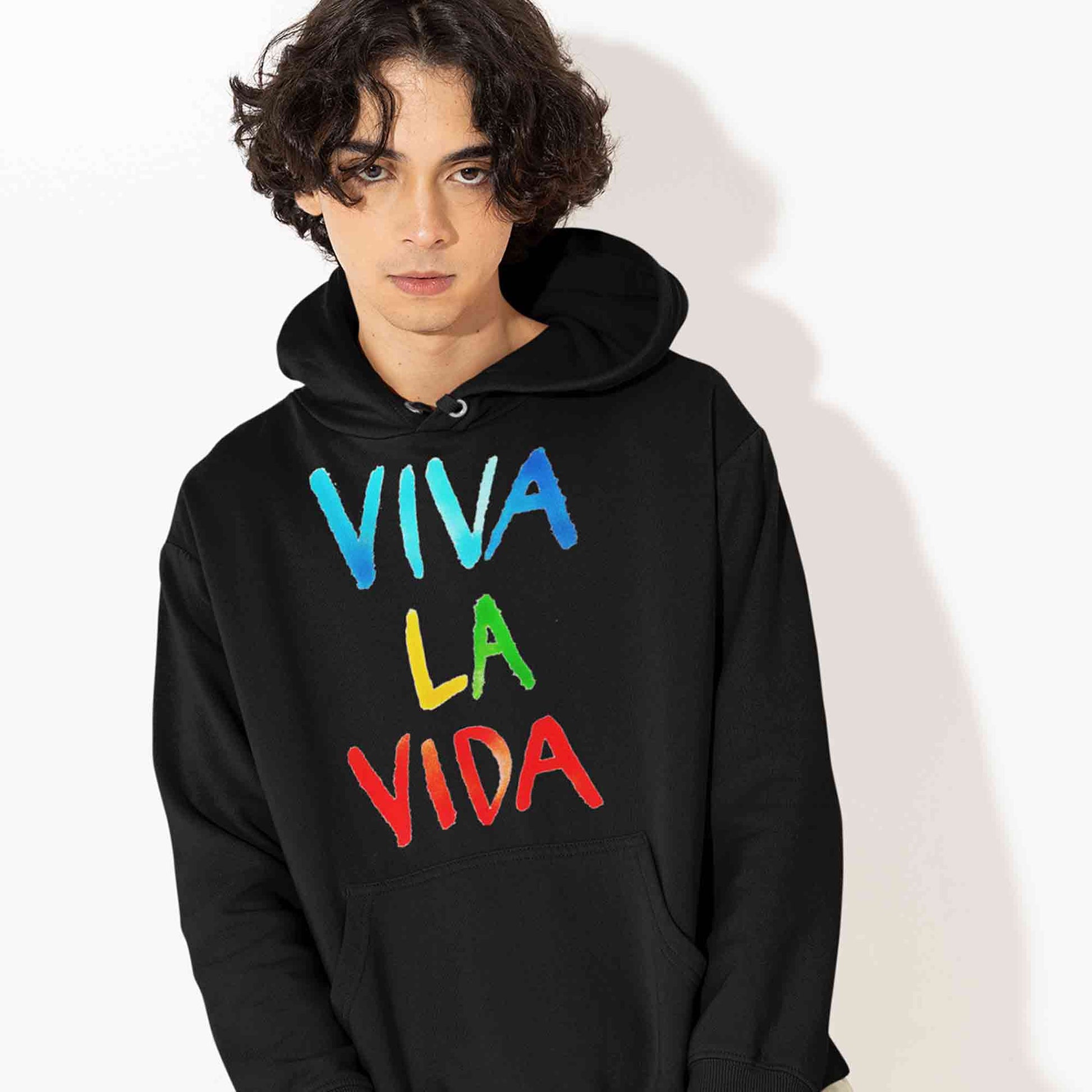 coldplay viva la vida hoodie hooded sweatshirt winterwear music band buy online united states usa the banyan tee tbt men women girls boys unisex black