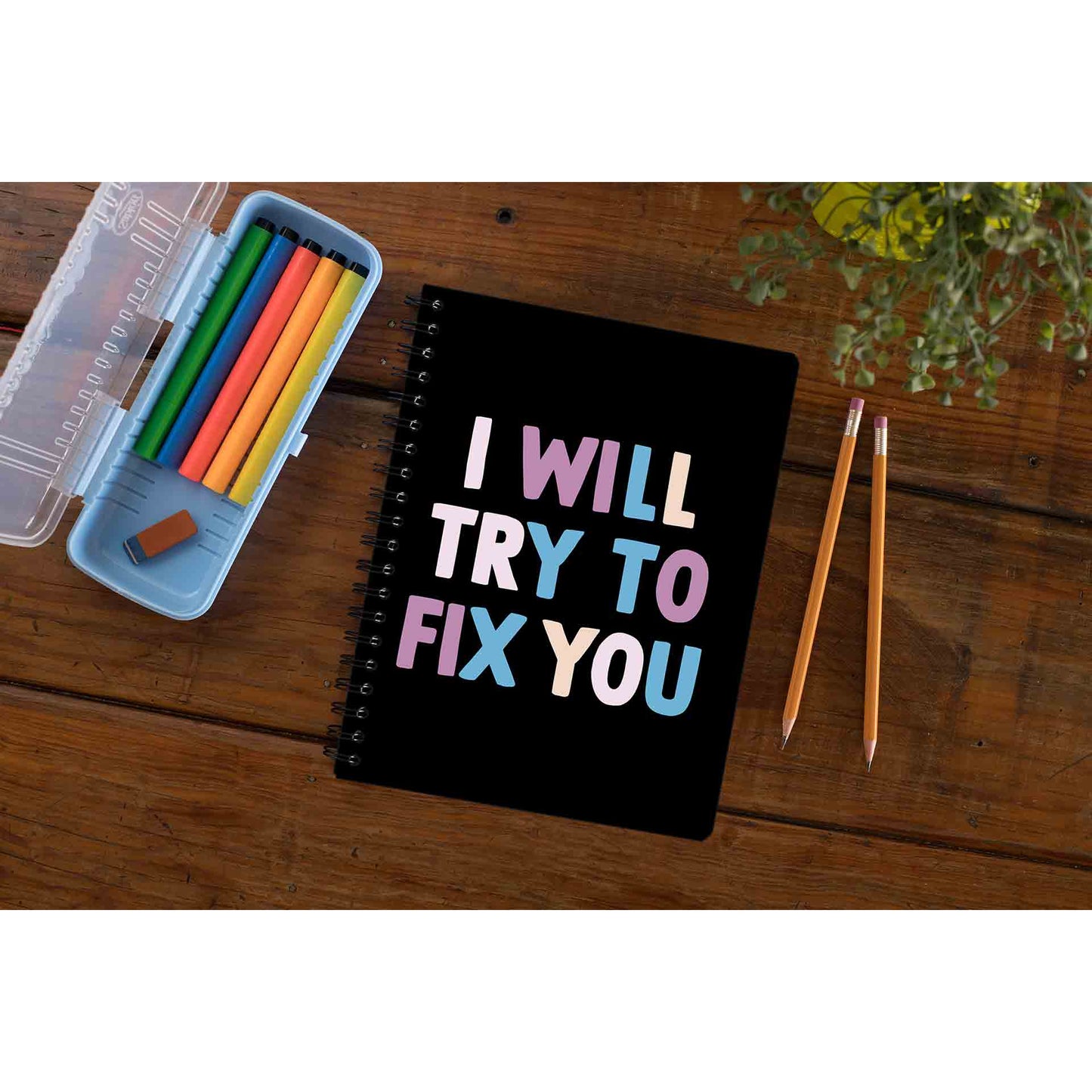 coldplay i will try to fix you notebook notepad diary buy online united states of america usa the banyan tee tbt unruled