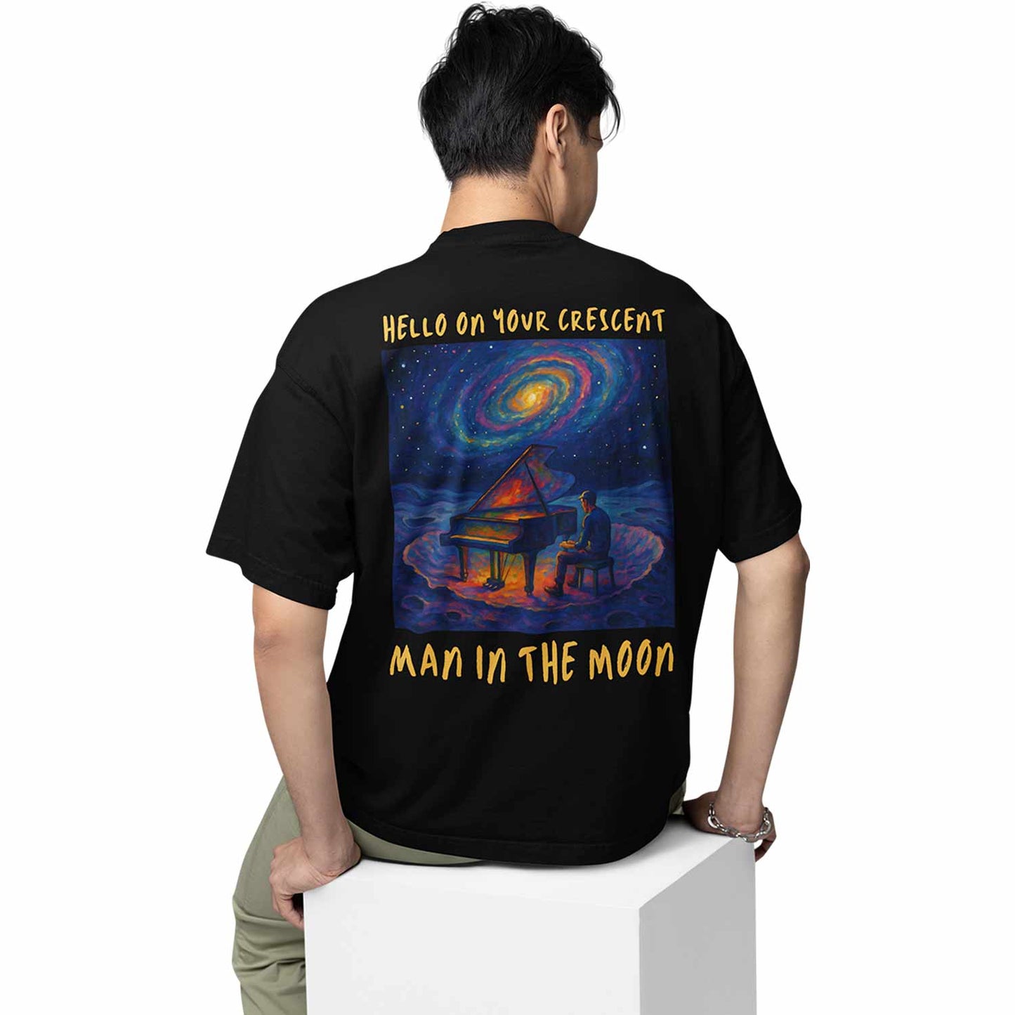 coldplay oversized t shirt - man in the moon music t-shirt black buy online india the banyan tee tbt men women girls boys unisex