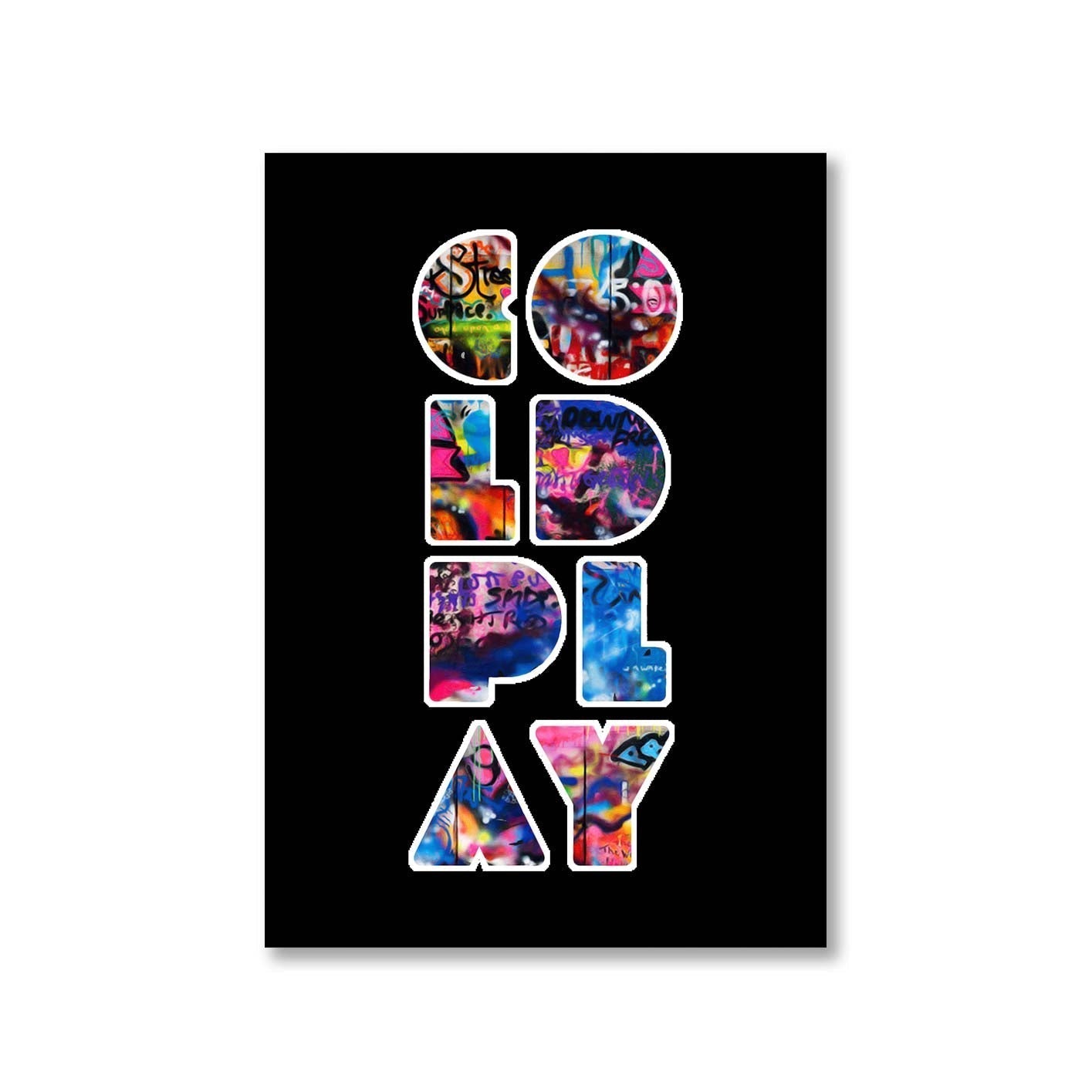 coldplay grafitti art poster wall art buy online united states of america usa the banyan tee tbt a4