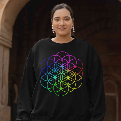 coldplay flower of life sweatshirt upper winterwear music band buy online united states usa the banyan tee tbt men women girls boys unisex black