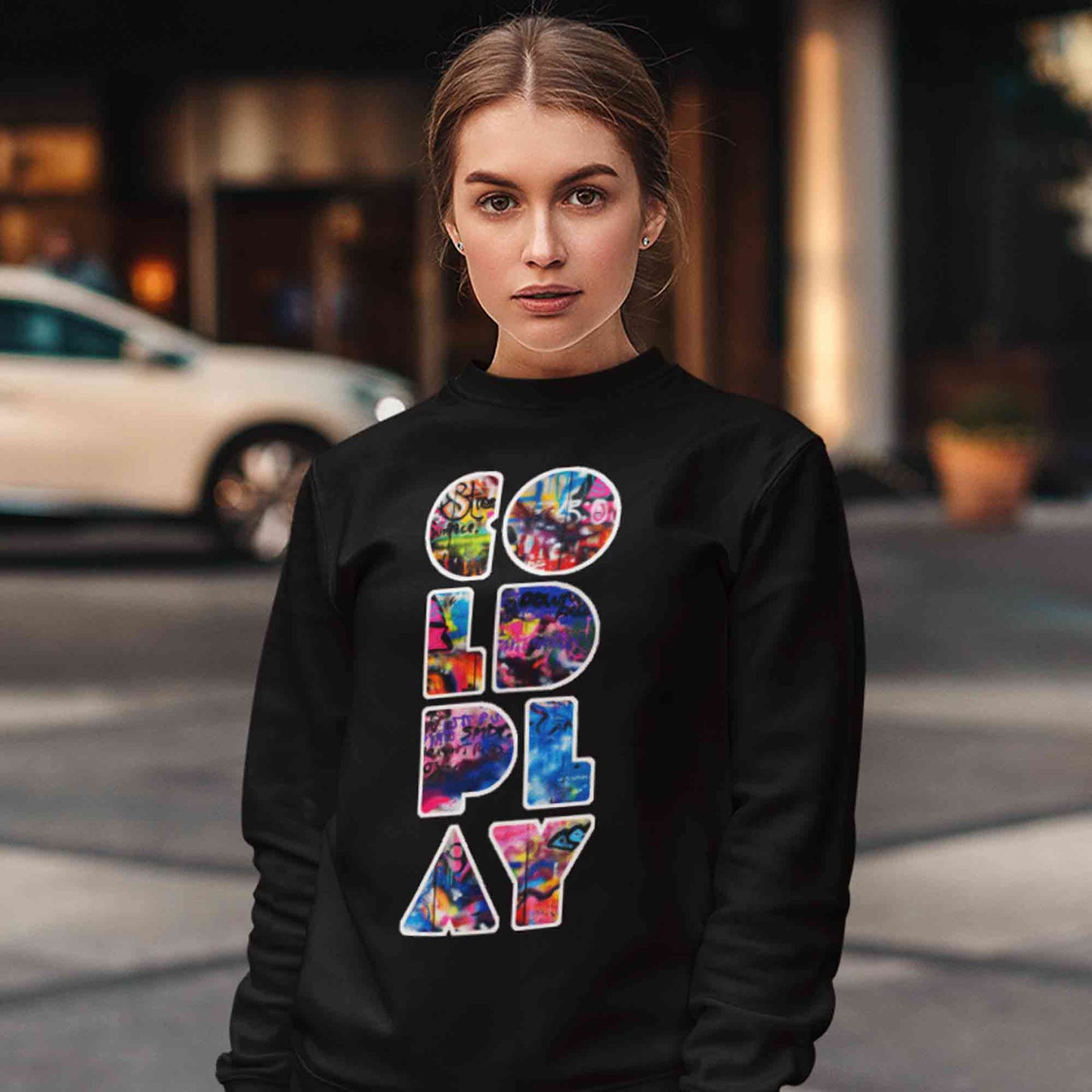coldplay grafitti art sweatshirt upper winterwear music band buy online united states usa the banyan tee tbt men women girls boys unisex black