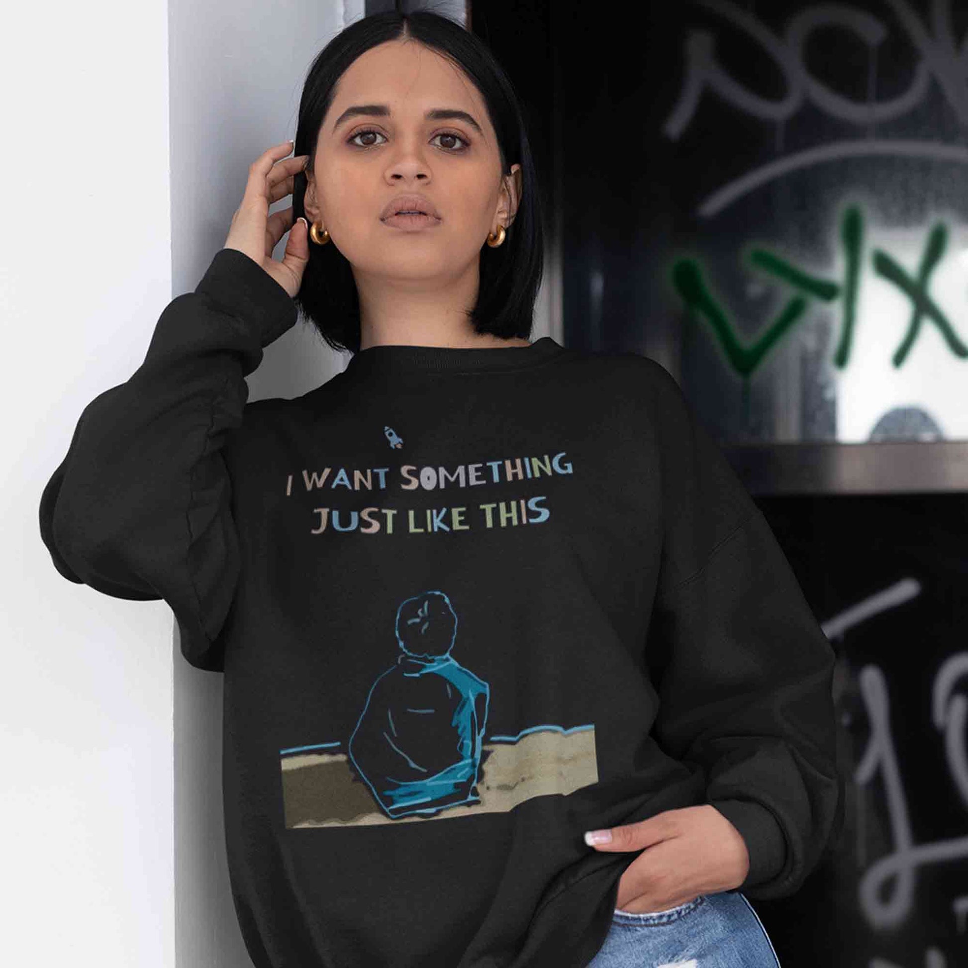 coldplay i want something just like this sweatshirt upper winterwear music band buy online united states usa the banyan tee tbt men women girls boys unisex black