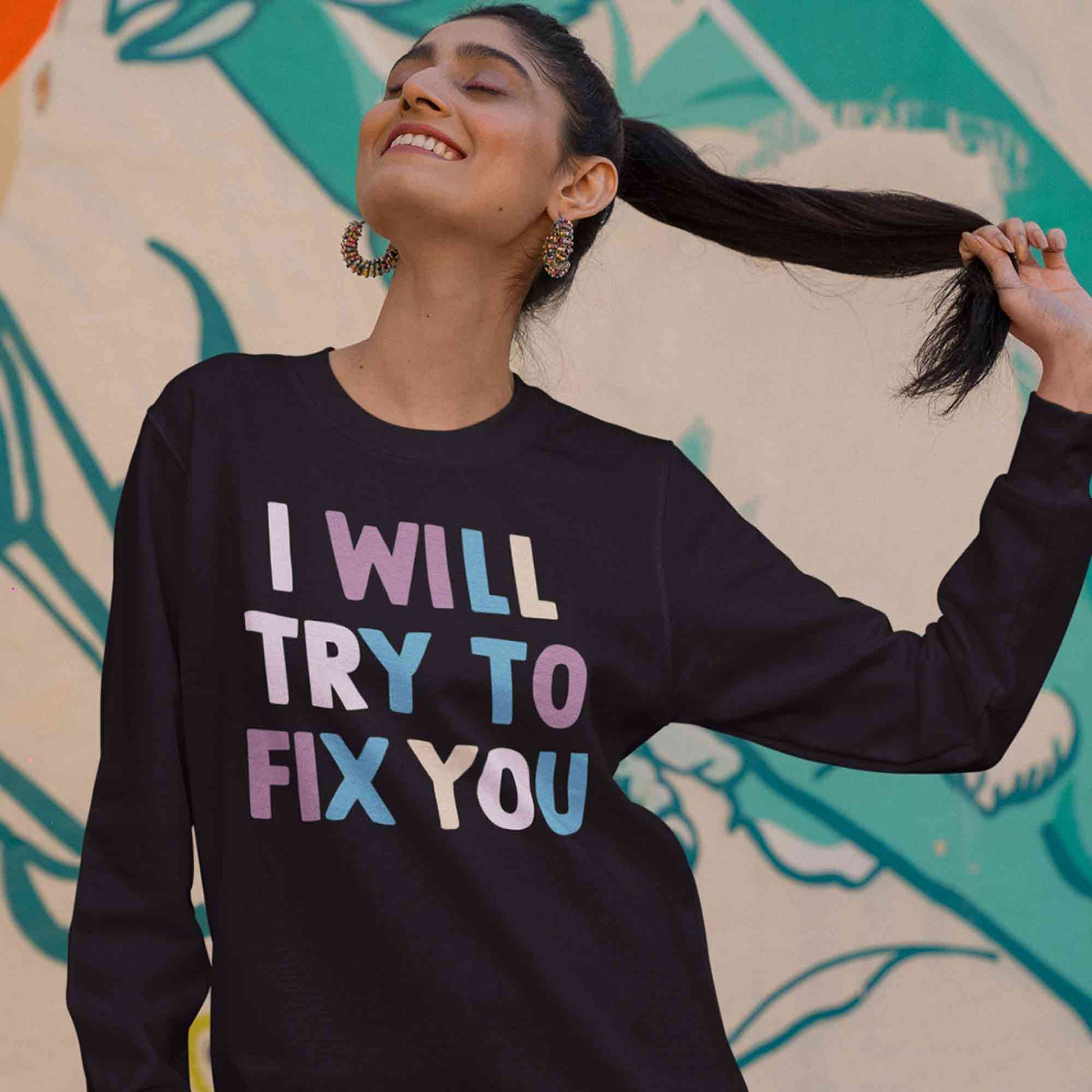 coldplay i will try to fix you sweatshirt upper winterwear music band buy online united states usa the banyan tee tbt men women girls boys unisex black