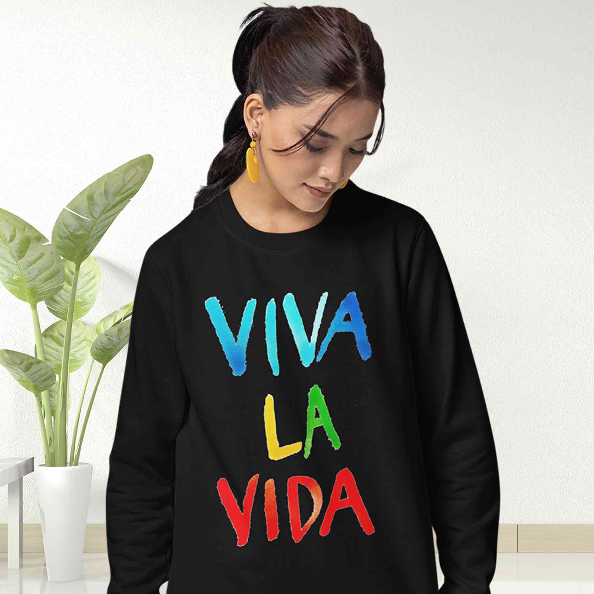 coldplay viva la vida sweatshirt upper winterwear music band buy online united states usa the banyan tee tbt men women girls boys unisex black