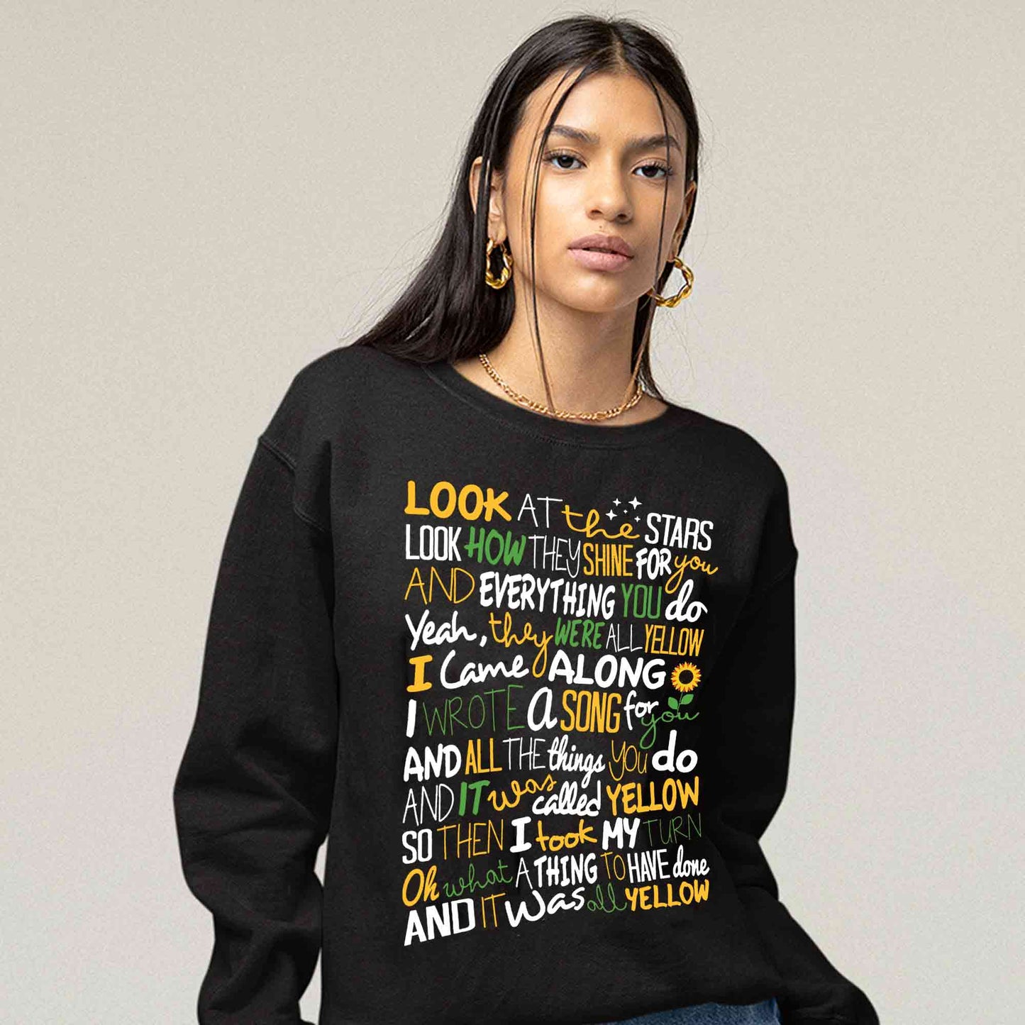 coldplay yellow sweatshirt upper winterwear music band buy online united states usa the banyan tee tbt men women girls boys unisex black