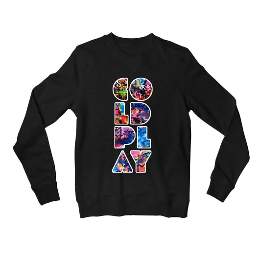 coldplay grafitti art sweatshirt upper winterwear music band buy online united states usa the banyan tee tbt men women girls boys unisex black