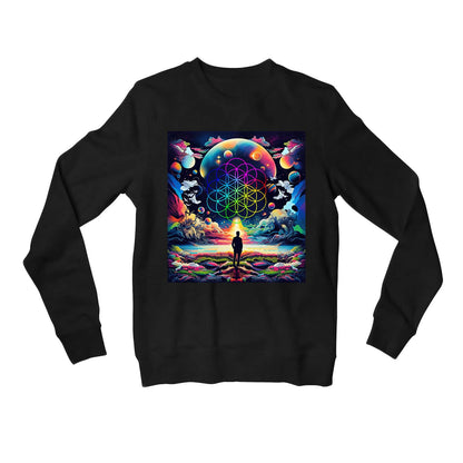 coldplay ethereal skies sweatshirt upper winterwear music band buy online united states usa the banyan tee tbt men women girls boys unisex black