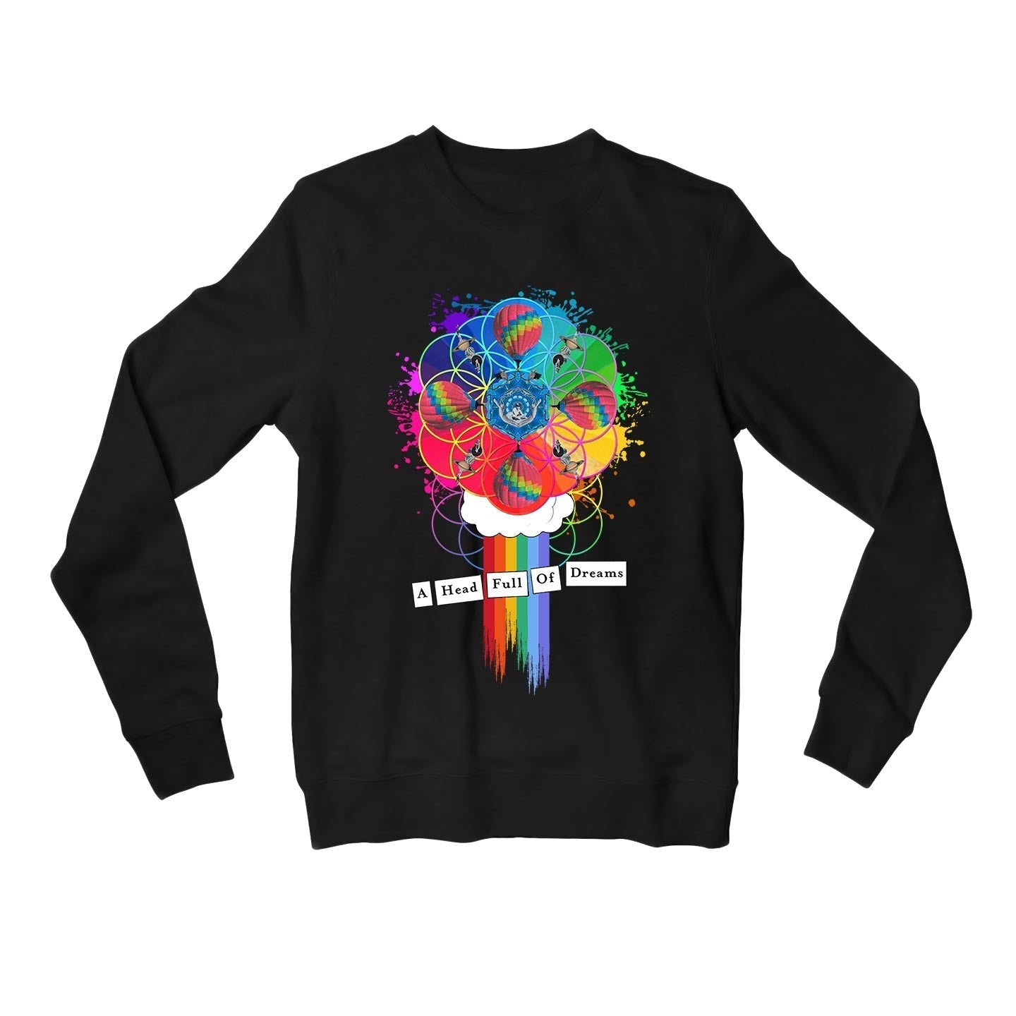 coldplay a head full of dreams sweatshirt upper winterwear music band buy online united states usa the banyan tee tbt men women girls boys unisex black
