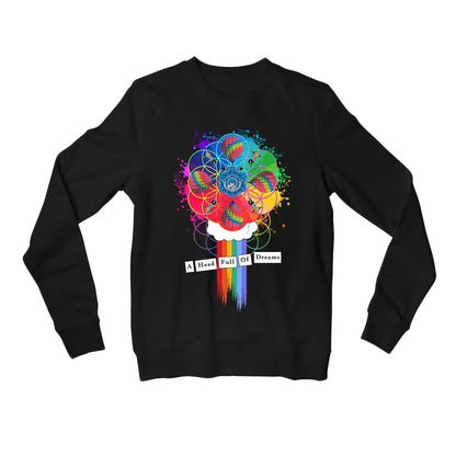 coldplay a head full of dreams sweatshirt upper winterwear music band buy online united states of america usa the banyan tee tbt men women girls boys unisex black