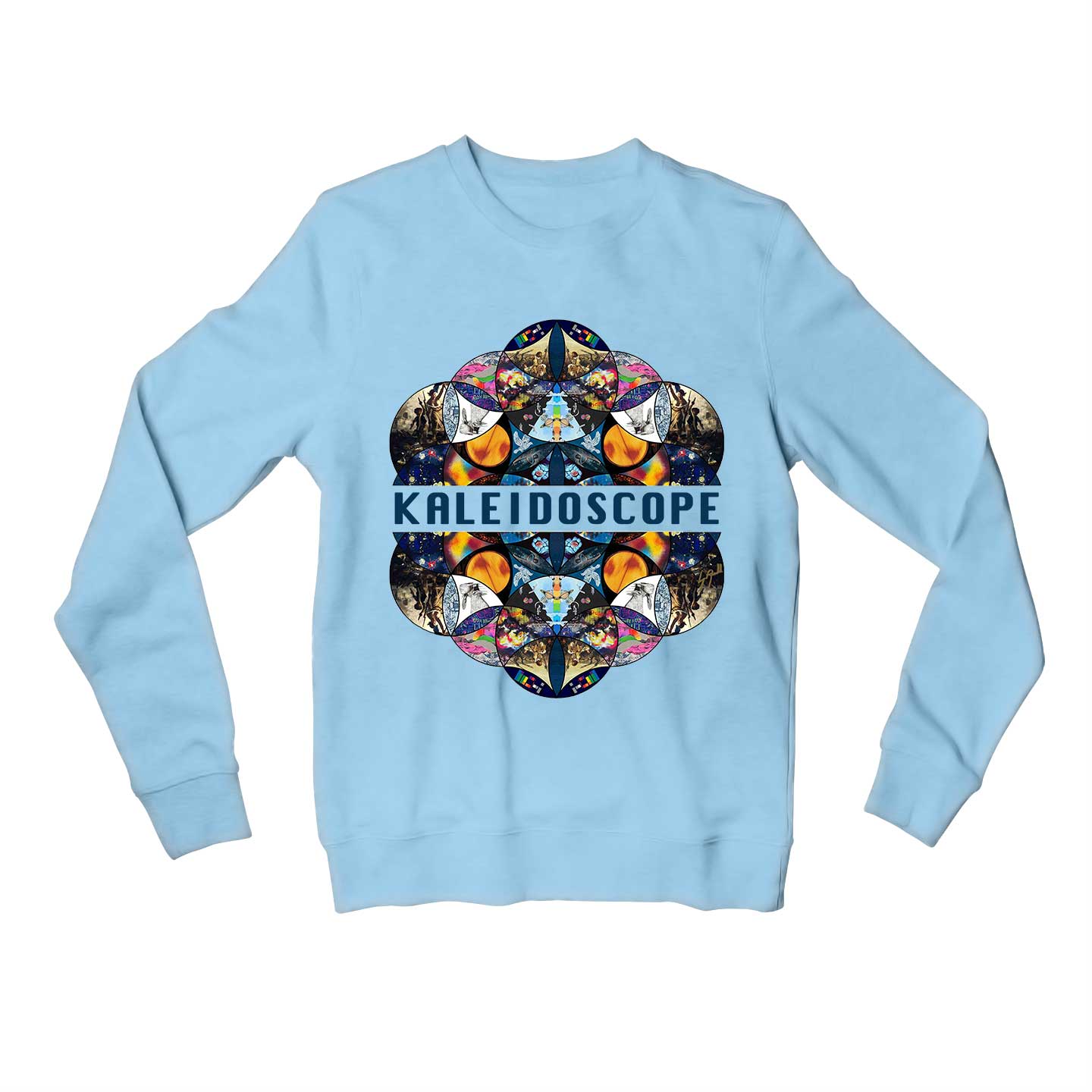 coldplay kaleidoscope sweatshirt upper winterwear music band buy online united states usa the banyan tee tbt men women girls boys unisex gray