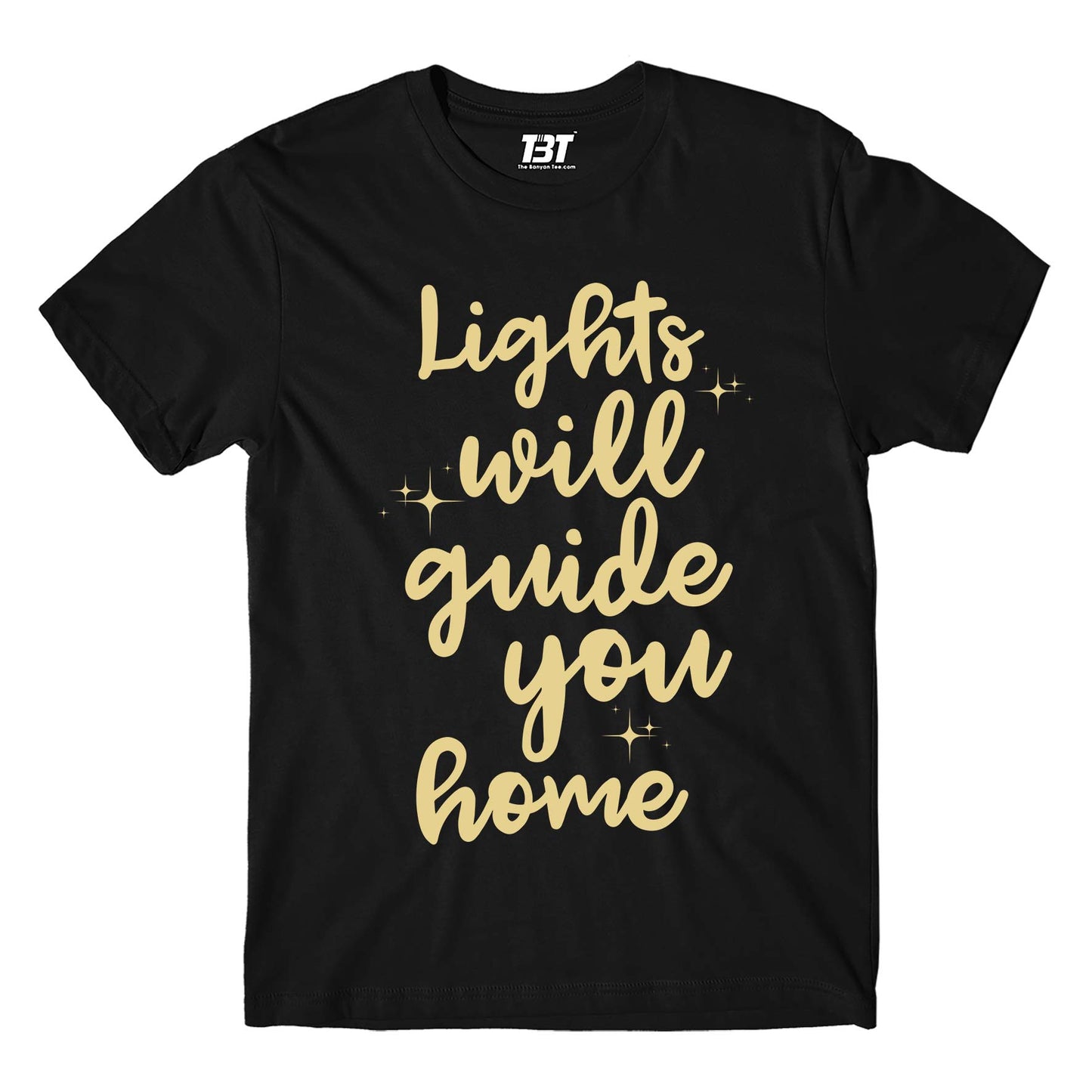 coldplay lights will guide you home t-shirt music band buy online usa united states the banyan tee tbt men women girls boys unisex black fix you