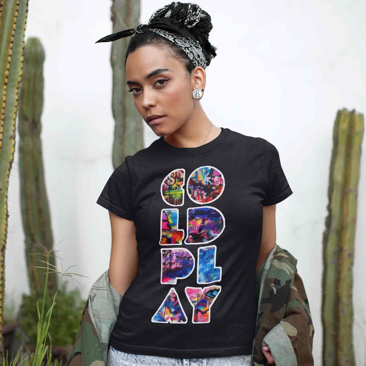 coldplay grafitti art t-shirt music band buy online usa united states the banyan tee tbt men women girls boys unisex black