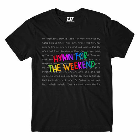 coldplay inspired hymn for the weekend t-shirt music band buy online united states of america usa the banyan tee tbt men women girls boys unisex black