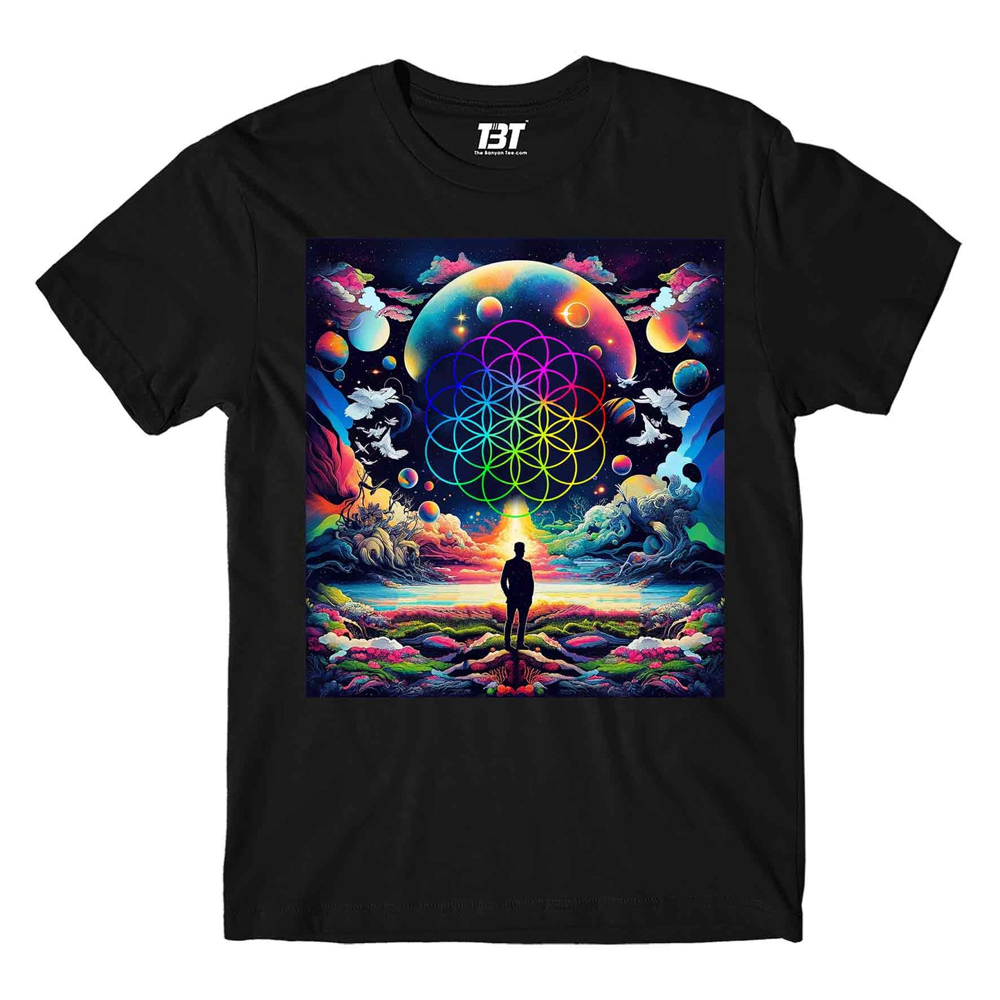 coldplay ethereal skies t-shirt music band buy online united states of america usa the banyan tee tbt men women girls boys unisex black