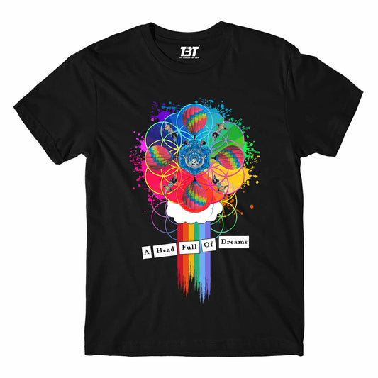 coldplay inspired a head full of dreams t-shirt music band buy online united states of america usa the banyan tee tbt men women girls boys unisex black