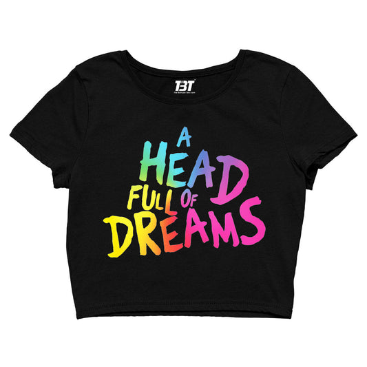 coldplay inspired a head full of dreams crop top music band buy online united states of america usa the banyan tee tbt men women girls boys unisex black