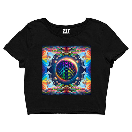 coldplay kaleidoscopic dreams crop top music band buy online united states of america usa the banyan tee tbt men women girls boys unisex black