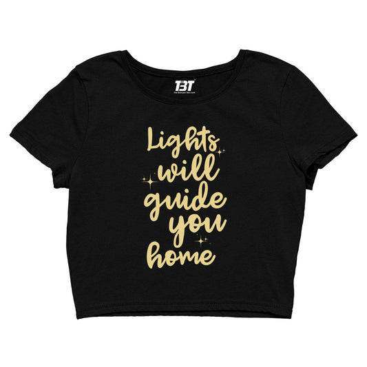 coldplay inspired lights will guide you home crop top music band buy online united states of america usa the banyan tee tbt men women girls boys unisex black fix you
