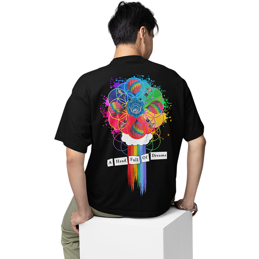 coldplay inspired oversized t shirt - a head full of dreams art music t-shirt black buy online india the banyan tee tbt men women girls boys unisex