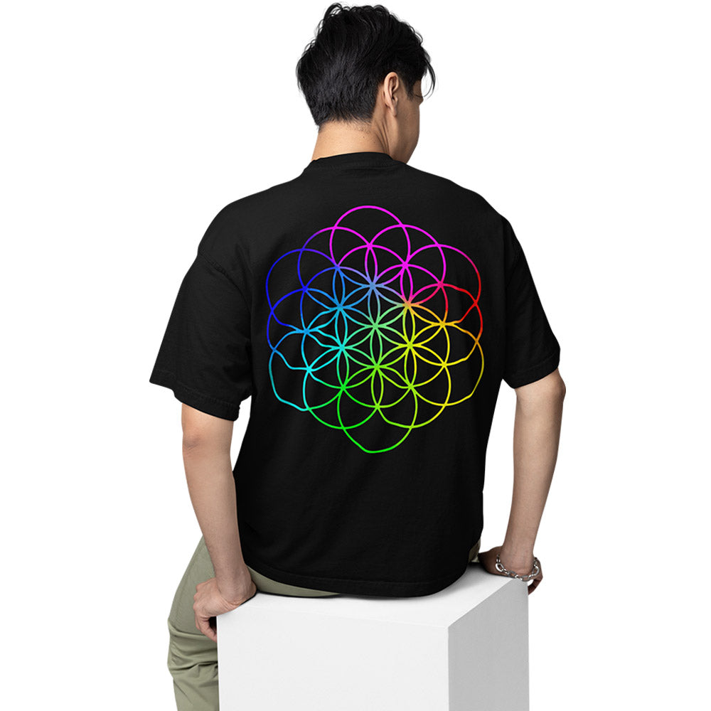 coldplay oversized t shirt - flower of life music t-shirt black buy online india the banyan tee tbt men women girls boys unisex