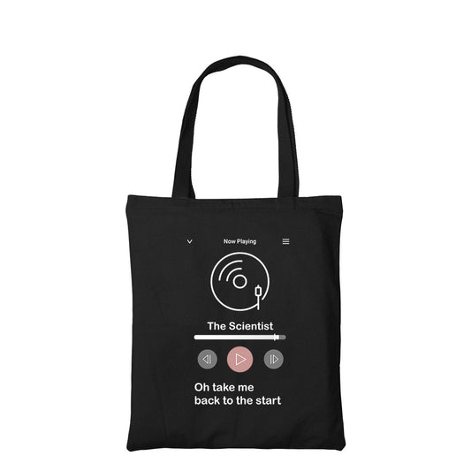 coldplay the scientist tote bag hand printed cotton women men unisex