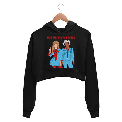 lady gaga die with a smile crop hoodie hooded sweatshirt upper winterwear music band buy online india the banyan tee tbt men women girls boys unisex black