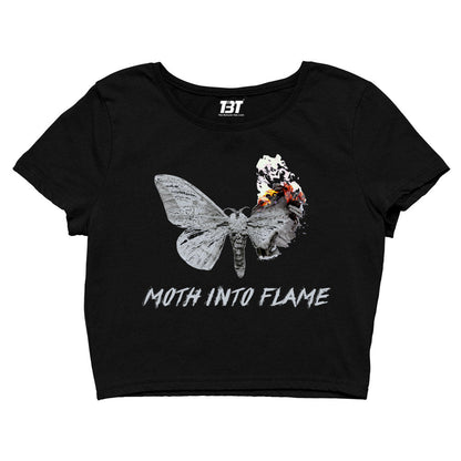 Metallica Crop Top Merchandise Clothing Apparel - Moth Into Flame Crop Top The Banyan Tee TBT