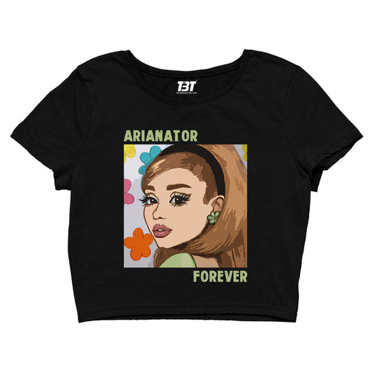 ariana grande arianator forever crop top music band buy online united states of america usa the banyan tee tbt men women girls boys unisex black