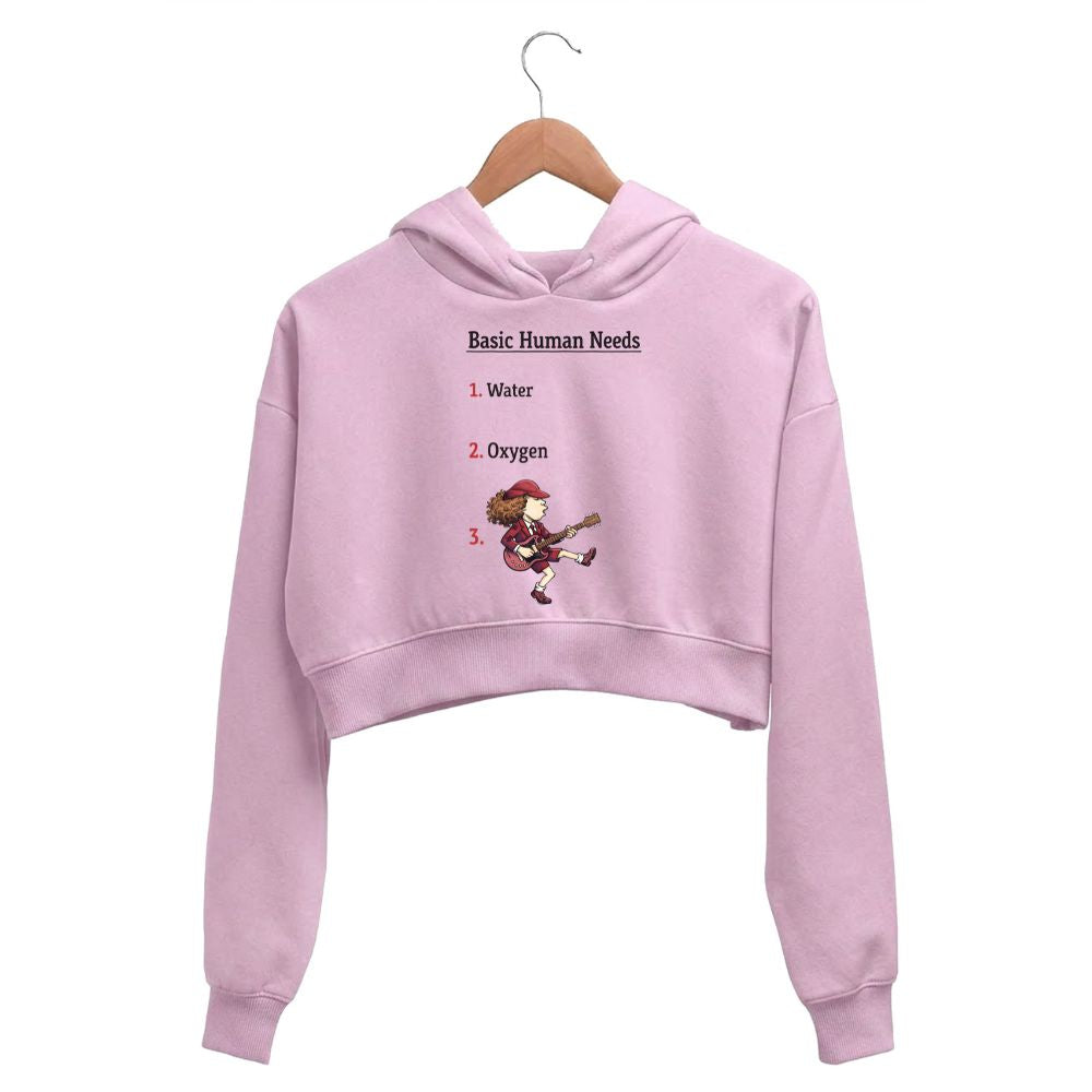 ac/dc basic human needs crop hoodie hooded sweatshirt upper winterwear music band buy online united states usa the banyan tee tbt men women girls boys unisex baby pink 