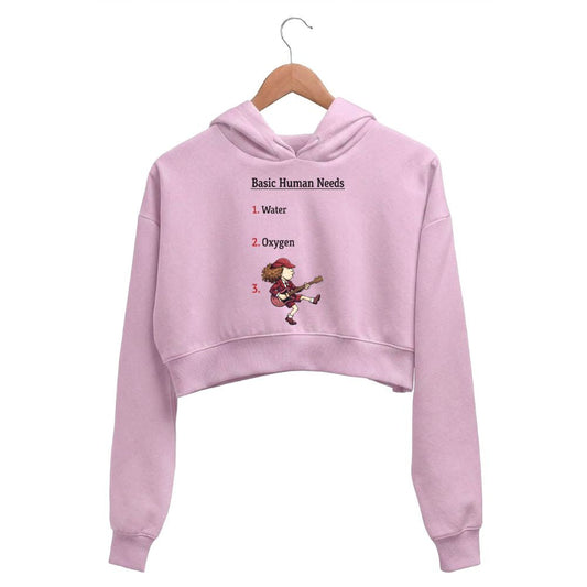 ac/dc basic human needs crop hoodie hooded sweatshirt upper winterwear music band buy online united states usa the banyan tee tbt men women girls boys unisex baby pink 