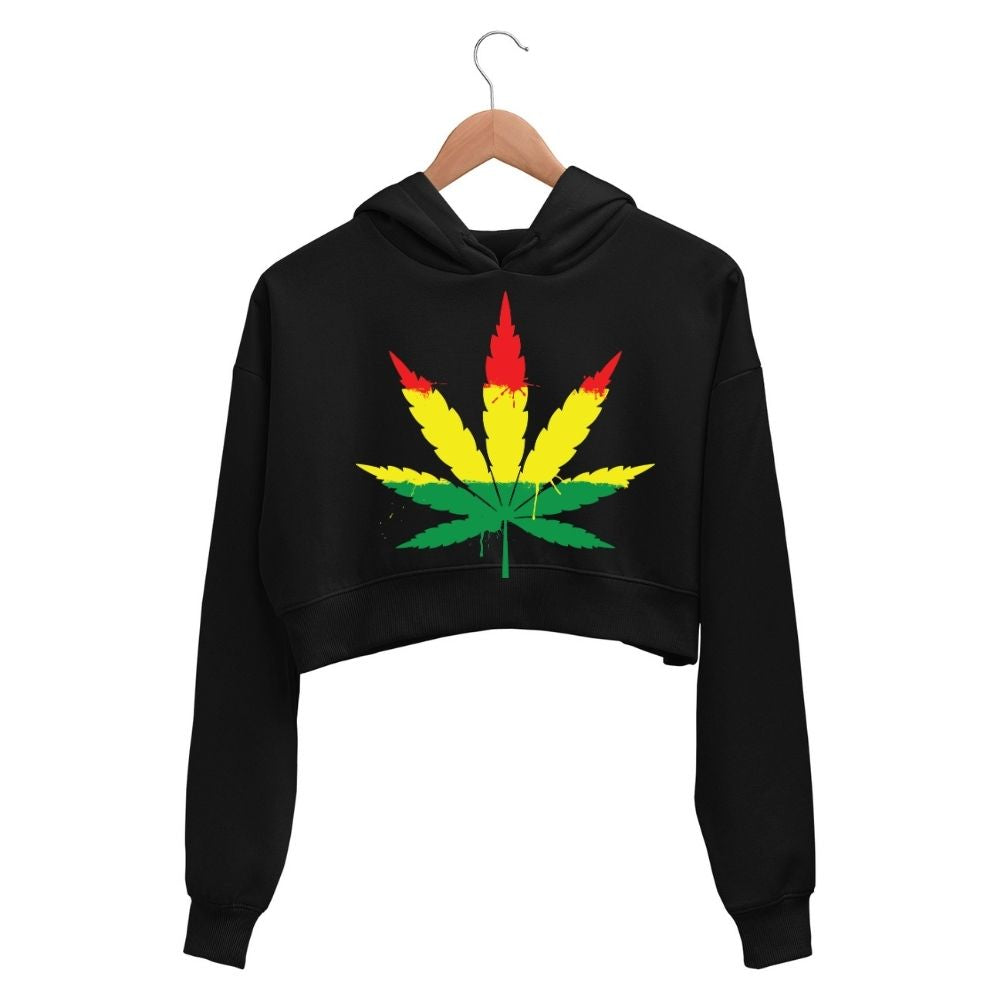 bob marley unity leaf crop hoodie hooded sweatshirt upper winterwear music band buy online united states usa the banyan tee tbt men women girls boys unisex black 
