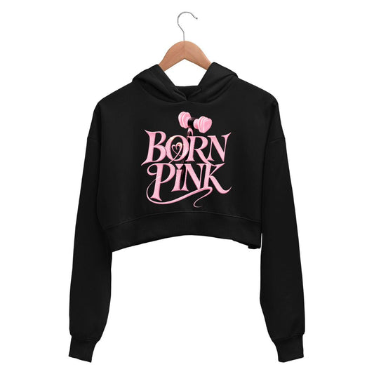 black pink born pink crop hoodie hooded sweatshirt upper winterwear music band buy online united states usa the banyan tee tbt men women girls boys unisex black 