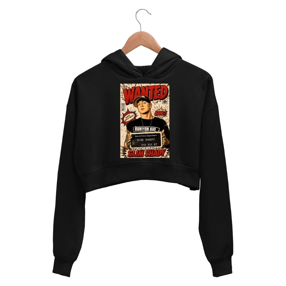 eminem real slim shady crop hoodie hooded sweatshirt upper winterwear music band buy online united states usa the banyan tee tbt men women girls boys unisex black 