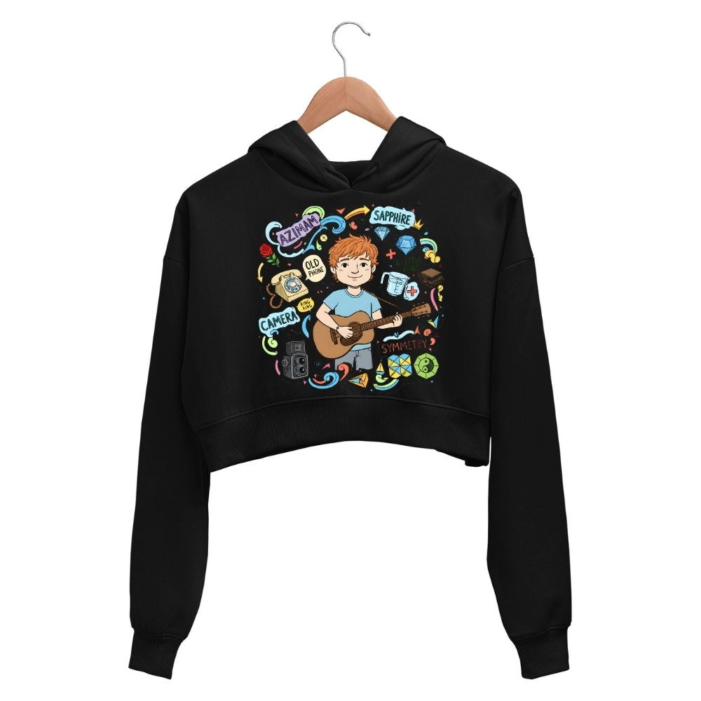 ed sheeran gingerverse crop hoodie hooded sweatshirt upper winterwear music band buy online united states usa the banyan tee tbt men women girls boys unisex black 