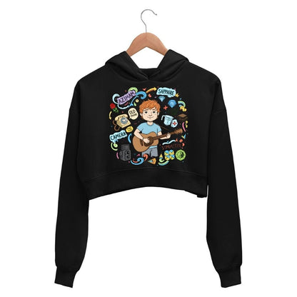 ed sheeran gingerverse crop hoodie hooded sweatshirt upper winterwear music band buy online united states usa the banyan tee tbt men women girls boys unisex black 
