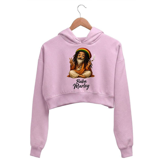 bob marley baba marley crop hoodie hooded sweatshirt upper winterwear music band buy online united states usa the banyan tee tbt men women girls boys unisex baby pink 