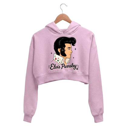 elvis presley purrsley crop hoodie hooded sweatshirt upper winterwear music band buy online united states usa the banyan tee tbt men women girls boys unisex baby pink 