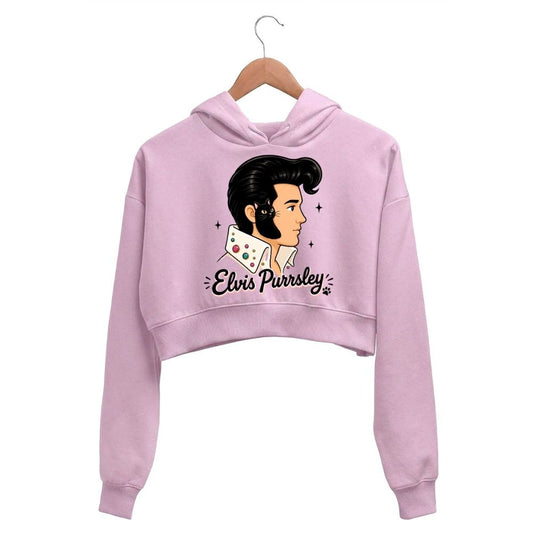 elvis presley purrsley crop hoodie hooded sweatshirt upper winterwear music band buy online united states usa the banyan tee tbt men women girls boys unisex baby pink 