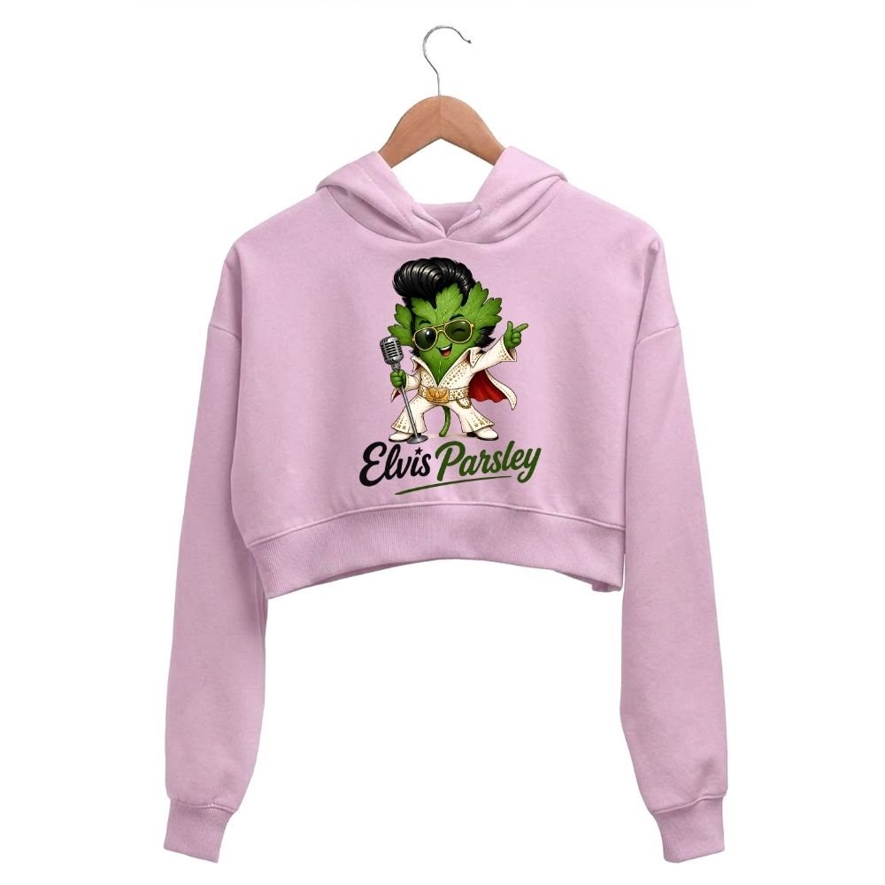 elvis presley parsley crop hoodie hooded sweatshirt upper winterwear music band buy online united states usa the banyan tee tbt men women girls boys unisex baby pink 