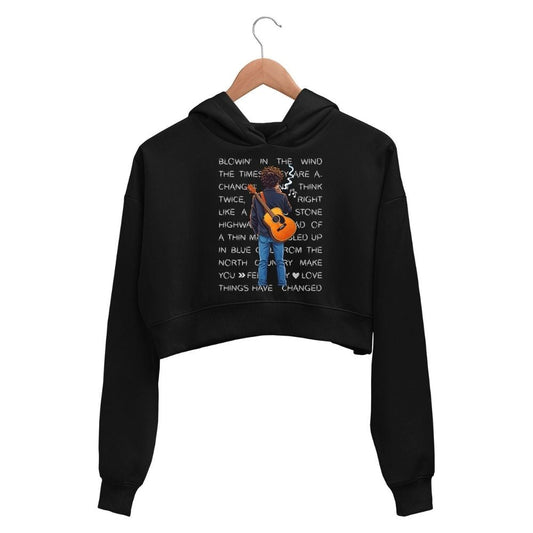 bob dylan dylanite crop hoodie hooded sweatshirt upper winterwear music band buy online united states usa the banyan tee tbt men women girls boys unisex black 