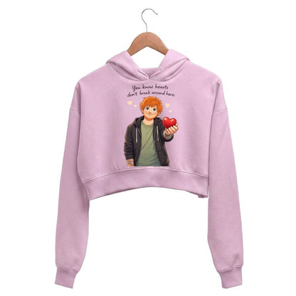 ed sheeran hearts don't break around here crop hoodie hooded sweatshirt upper winterwear music band buy online united states usa the banyan tee tbt men women girls boys unisex baby pink 