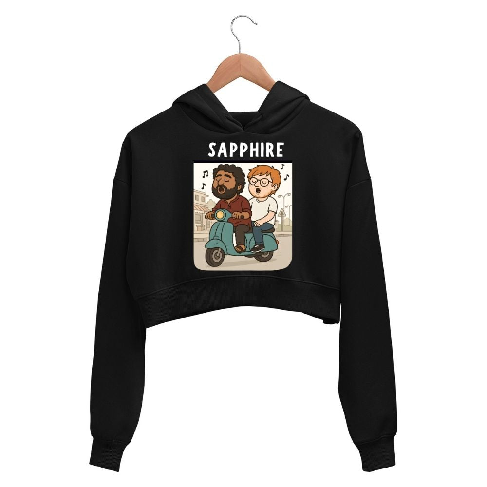 ed sheeran sapphire crop hoodie hooded sweatshirt upper winterwear music band buy online united states usa the banyan tee tbt men women girls boys unisex black 