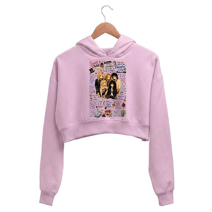 guns n' roses appetite for doodles crop hoodie hooded sweatshirt upper winterwear music band buy online united states usa the banyan tee tbt men women girls boys unisex baby pink 