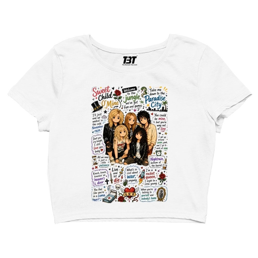guns n' roses appetite for doodles crop top music band buy online united states usa the banyan tee tbt men women girls boys unisex s 