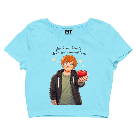 ed sheeran hearts don't break around here crop top music band buy online united states usa the banyan tee tbt men women girls boys unisex s 